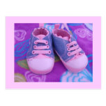 Pink Baby postcards Personalize Girl's Shoes postcards