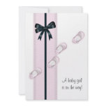 Pink Baby Shoes Girl Baby Shower invitations