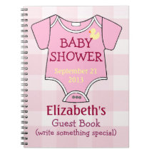 Pink Baby Shower Guestbook Note Book