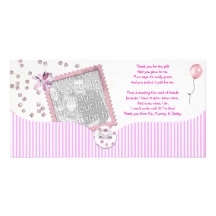 Pink Baby shower Thank You Photo Card from baby