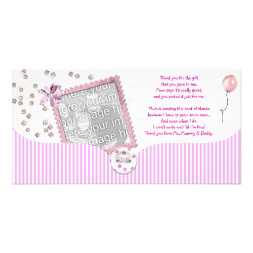 Pink Baby shower Thank You Photo Card from baby