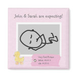 Pink Baby Ultrasound Photo Custom Duck Magnet