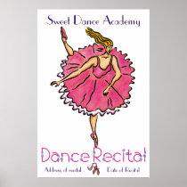 Pink Ballerina Dance Recital Poster