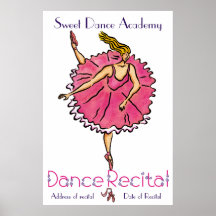 Pink Ballerina Dance Recital Poster