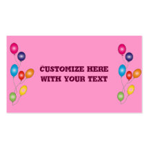 Pink Balloons business cards