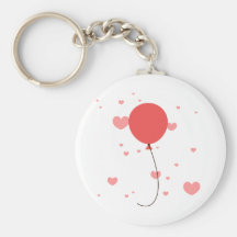 Pink Balloons & Hearts Key Chain