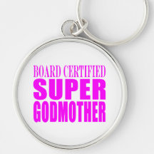 Pink Baptisms & Birthdays : Super Godmother Keychain