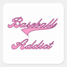 Pink Baseball Addict T-shirts and Gifts Sticker