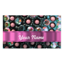 Pink beaded perrsonalized business card templates