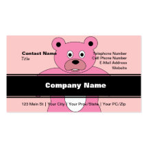 Pink Bear Business Card Template