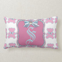 Pink Bears Throw Pillow Lumbar