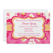 Pink Begonia Baby or Bridal Shower Invitation