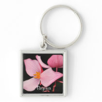 Pink Begonia Keychain