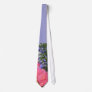 "Pink Begonias Blue" Wedding Tie