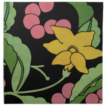 Pink Berries and a Yellow Flower Napkins
