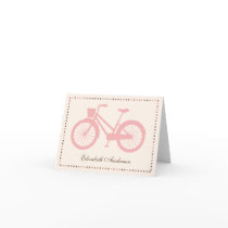 Pink Bicycle Folded Note Cards