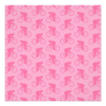 Pink Bicycle Pattern. Personalized Announcements