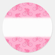 Pink Bicycle Pattern. Stickers