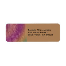 pink biege fantasy return address label