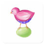 Pink Bird Square Sticker