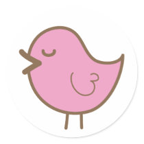 pink bird sticker