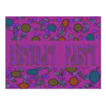 Pink Birthday Party Invitation Postcards