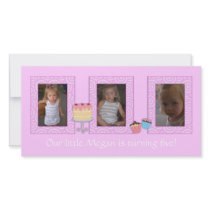 Pink Birthday Photocard Picture Card