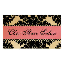 Pink Black and Gold Damask Business Cards