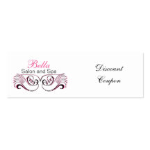 pink,black and white Chic discount coupon Business Card