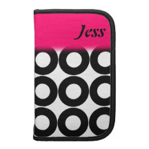 Pink, Black, and White Circles Custom Planner