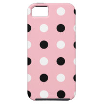 Pink, Black and White Polka Dots iPhone 5 Cases
