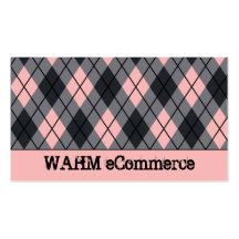 Pink & Black Argyle Business Card