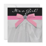 Pink Black Baby Girl Shower invitations