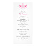 Pink & Black Chandelier Wedding Program Rack Card Template