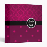 Pink & Black Damask Binder