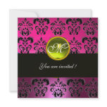 PINK BLACK DAMASK MONOGRAM, yellow topaz Announcement