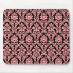 Pink & Black Damask mousepads