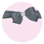 Pink Black Diamond Bow Elegant Label stickers