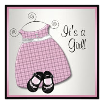 Pink Black Dress Shoes Pink Black Baby Girl Shower Custom Invites