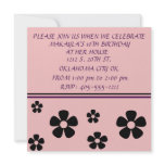 PINK BLACK FLOWER BIRTHDAY INVITATION