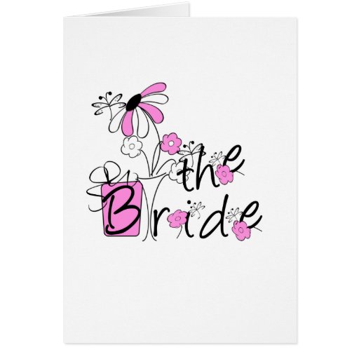 Pink/Black Flowers The Bride Card