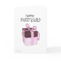 Pink & Black Gift Birthday Greeting Cards