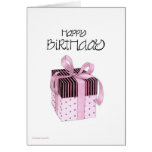 Pink & Black Gift Birthday Greeting Cards
