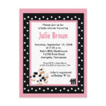 Pink & Black Girly Moo Cow Baby Shower Invitations postcards