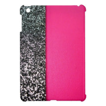 Pink & Black Glitter iPad Mini Cover