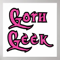 Pink & Black Goth Geek Poster