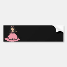 Pink & Black Gown Princess 2 Bumper Sticker