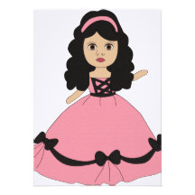 Pink & Black Gown Princess 2 Custom Invites