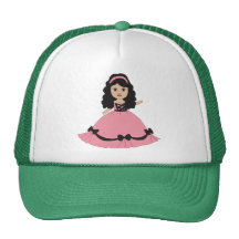 Pink & Black Gown Princess 2 Mesh Hats