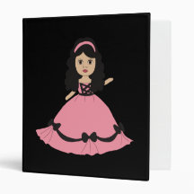Pink & Black Gown Princess 2 Vinyl Binder